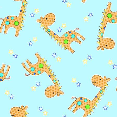 Comfy Flannel - 0979AE-11 - Blue Giraffes - AE Nathan