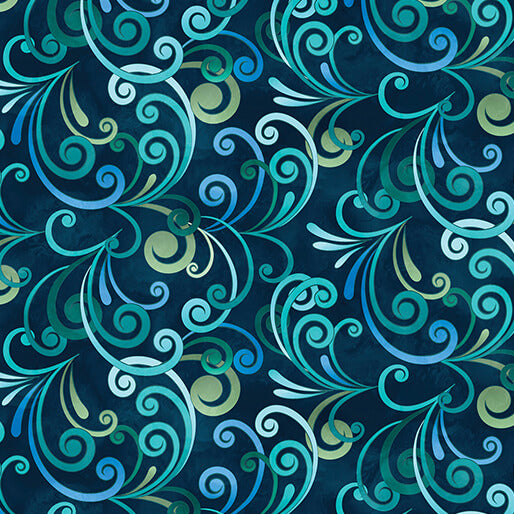 Butterfly Calypso - 14875-58 - Calypso Swirl Navy - Benartex