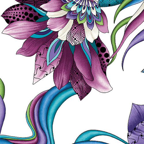 Xanadu - 16152-09 - Xanadu White Multi - Benartex