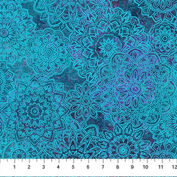 Marrakech  - 26818-46 - Tonal Mandala Navy - Northcott Fabrics