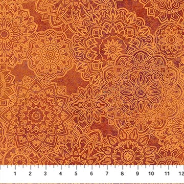Marrakech - 26818-56 - Tonal Mandala Orange - Northcott Fabrics