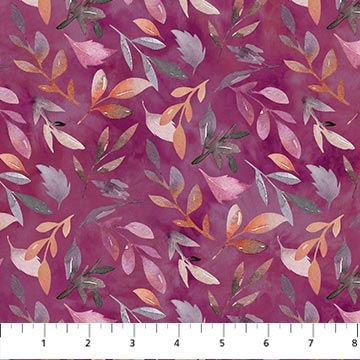 Vivian  - 26828-28 - Tossed Leaves on Lavendar - Northcott Fabrics