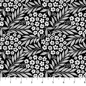 Ebony & Ivory - 27719-99 - Hydrangea - Northcott Fabrics