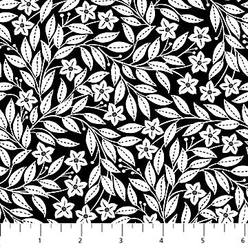 Ebony & Ivory - 27721-99 - Mini Leaf - Northcott Fabrics