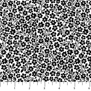 Ebony & Ivory - 27722-10 - Mini Flower - Northcott Fabrics