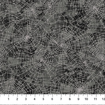 Spellbound - 28144-99 - Spider Webs on Black - Northcott Fabrics