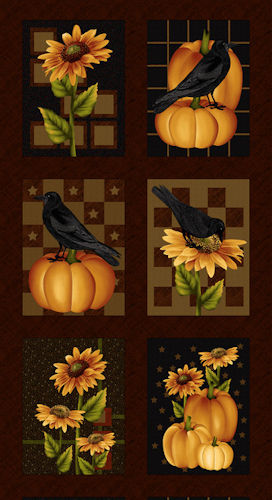 Cavalier Crows - 3814P-38 Brown - Crow Blocks - Henry Glass Fabrics