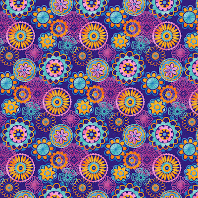 Joy of Color - 2860-77 Blue - Large Medallions - Blank Quilting