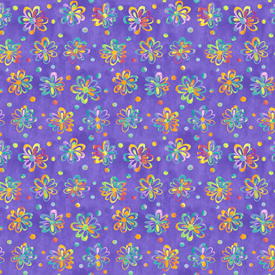 Joy of Color - 2867-55 Purple - Rainbow Flowers - Blank Quilting