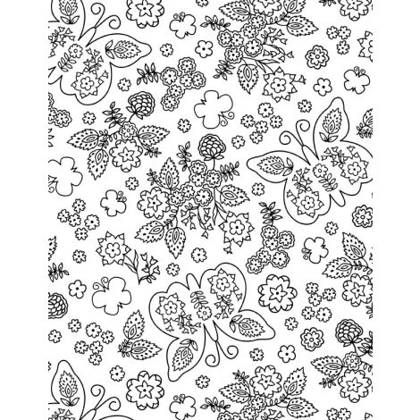 Shadow Blooms - 40054-199 - Butterflies Floral - Wilmington Prints