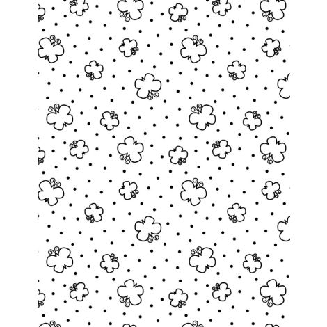 Shadow Blooms - 40057-199 - Butterflies & Dots White - Wilmington Prints