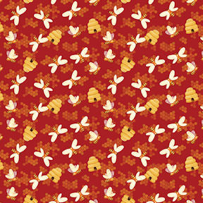 Farm Fresh 2025 AKNSH - 14961-10 - Honey Bees Red - Benartex