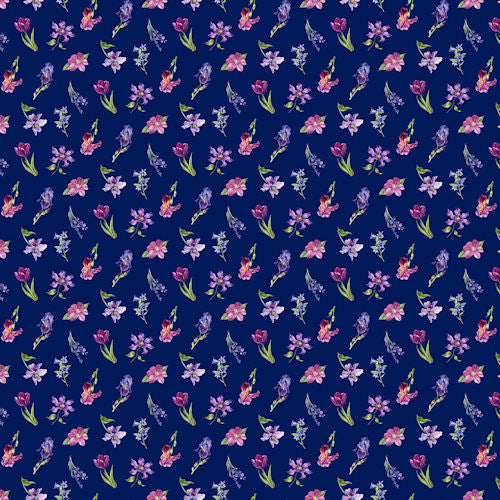 Deborahs Garden - DP25595-49 - Navy Multi - Northcott