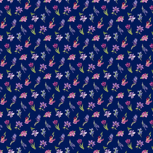 Deborahs Garden - DP25595-49 - Navy Multi - Northcott