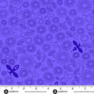 Color Camp Dusk 10431 P1 bee violet by Alison Glass for Andover Fabrics