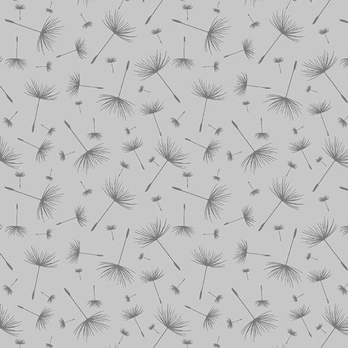 Fleur-C1814 Grey - Floating Dandelion Stems - Timeless Treasures