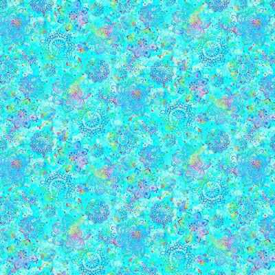 Prism - CD2841 Aqua - Mini Medallions - Timeless Treasures