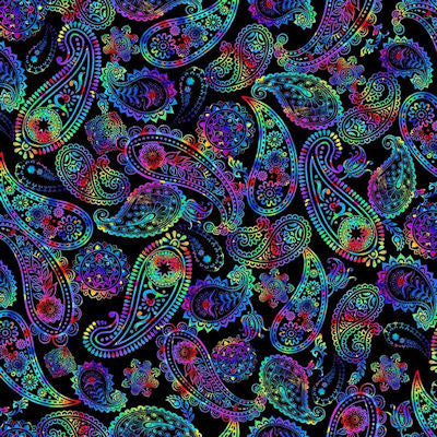 Prism - CD2842 Black - Multi Paisley - Timeless Treasures