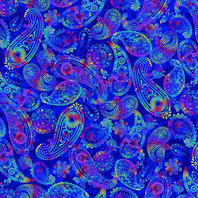 Prism - CD2842 Royal - Multi Paisley - Timeless Treasures