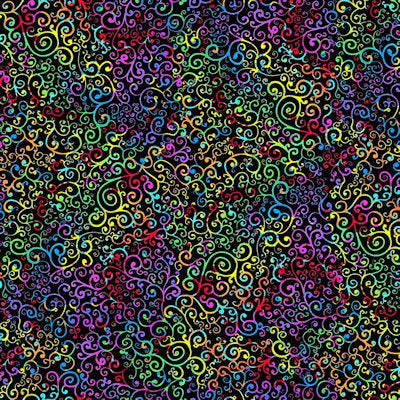 Prism - CD2847 Black - Swirly Vines - Timeless Treasures