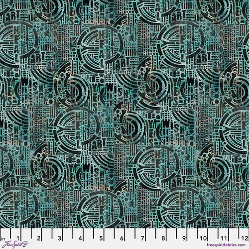 Storyboard  PWSE012.verdigris - Wish - Verdigris- Free Spirit Fabrics