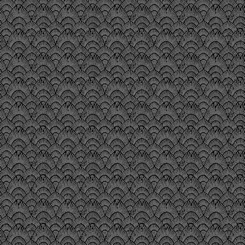 Texture-C1816 Black - Graphite Scallop Sketch - Timeless Treasures