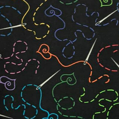 2021 Shop Hop Fabric - Dark Stitching - QT Fabrics