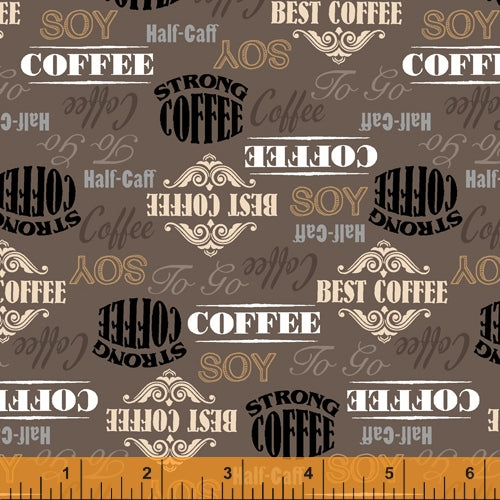 Coffee Shop - Labels on Brown - 52261-3 - Windham