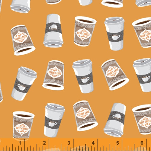 Coffee Shop - Cups on Gold - 52263-5 - Windham