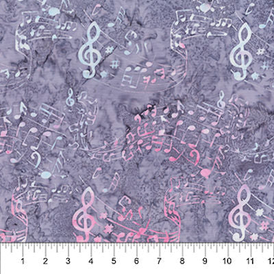 Music Notes - 80571-92 Score on Denim Blue