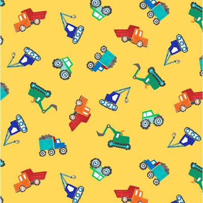 Diggers - Yellow Diggers - CX9409-yell - Michael Miller Fabrics