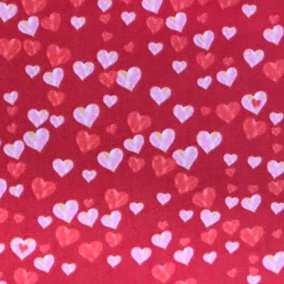 Love Letters - Pink Hearts on Red - 1863-88