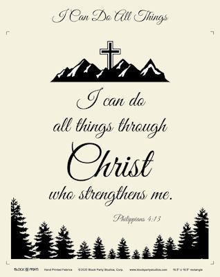 Fabric Panel - I Can Do All Things - cream