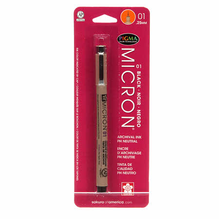Pigma Micron Pen Black .25mm Size 01