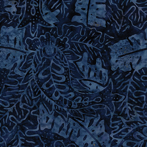 6627-55 Tropical Leaf Navy - Benartex