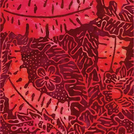 6627-10 Tropical Leaf Red - Benartex
