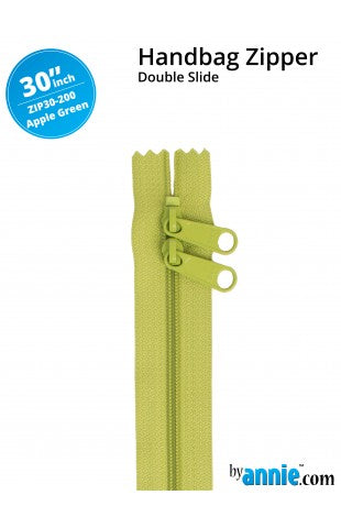 30" Handbag Zippers - Double Slide - Apple Green