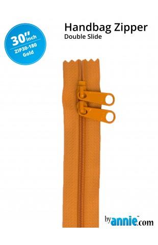 30" Handbag Zippers - Double Slide - Gold