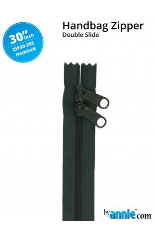 30" Handbag Zippers - Double Slide - Hemlock