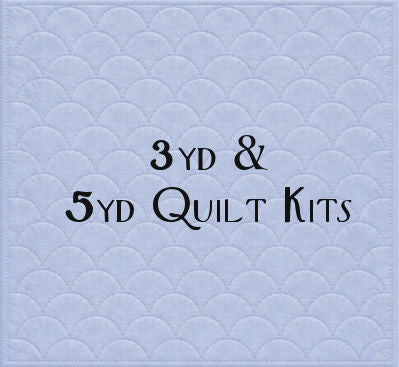 Kits for making quilts using either 3 yards or 5 yards of fabric