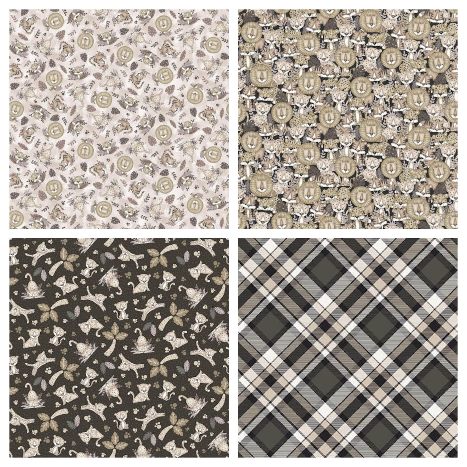 Fabric selections from the Big Kitties collection