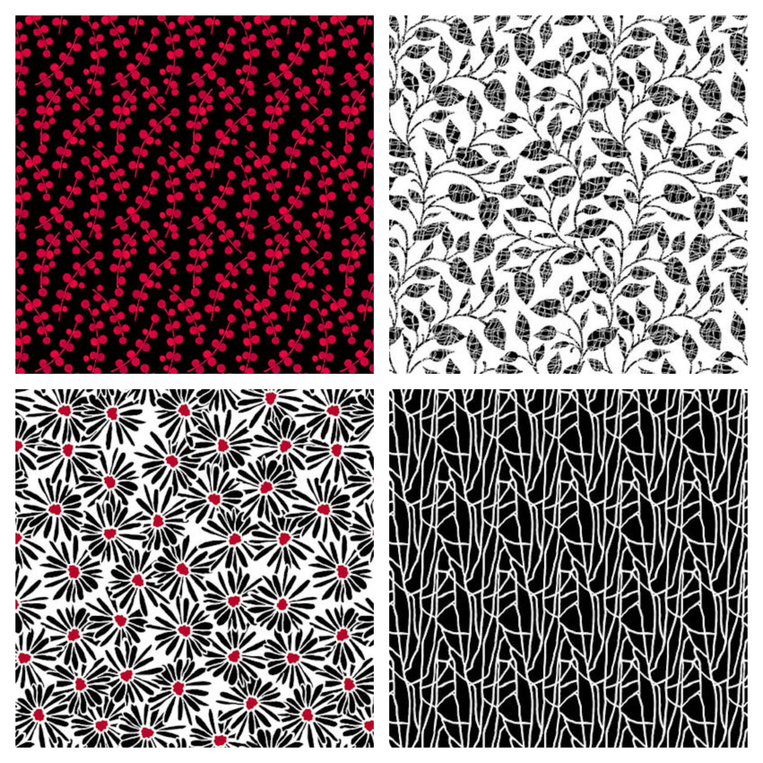 Fabric selections from the Red Alert collection