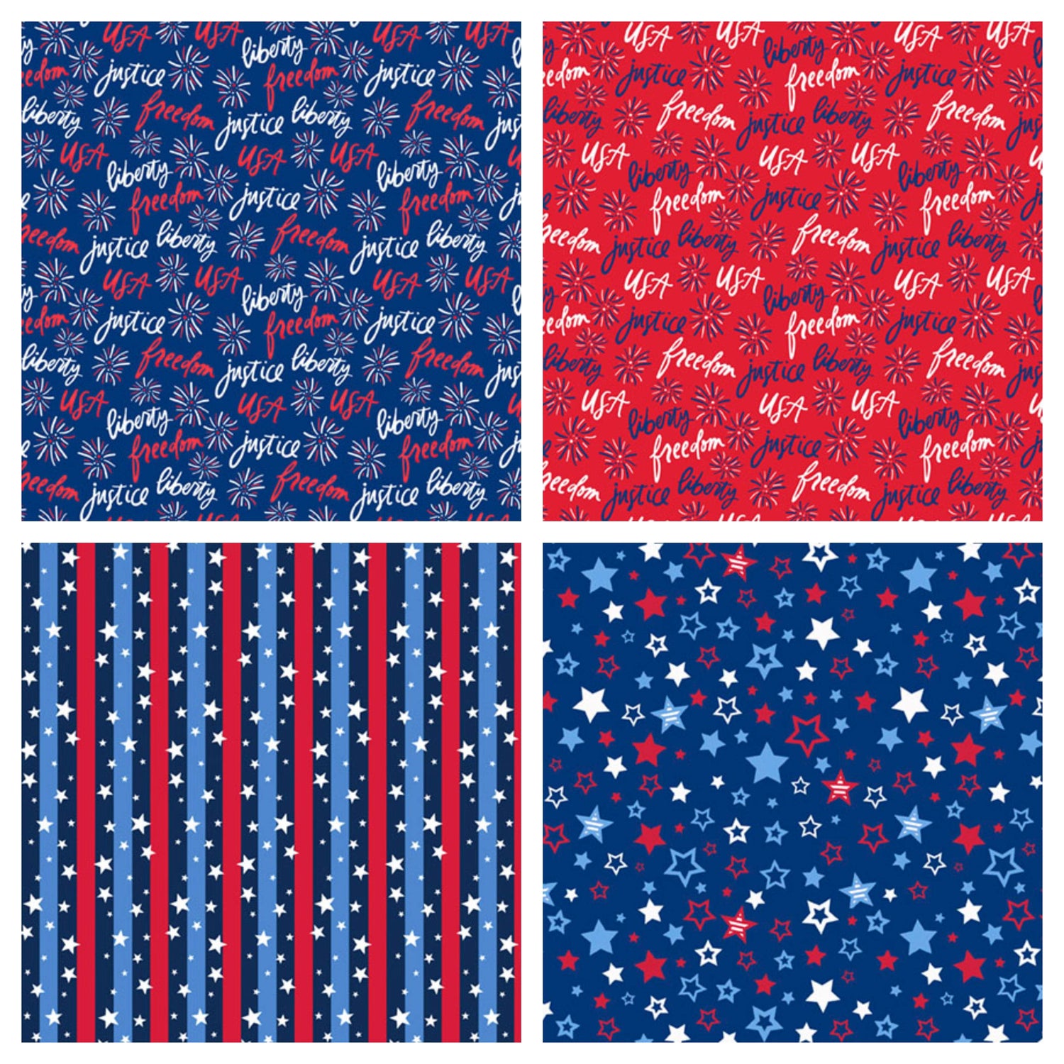 Fabric selections from the Patriotic Minis collection