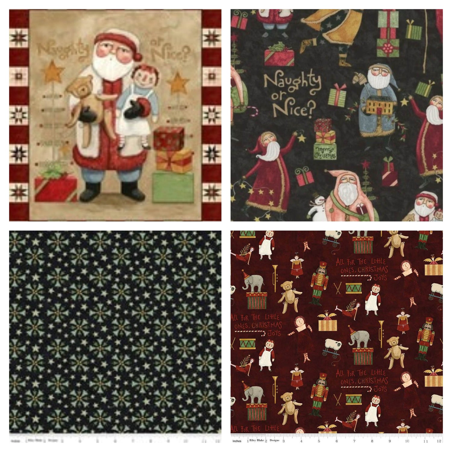 Fabric Selection from the Naughty or Nice Collection