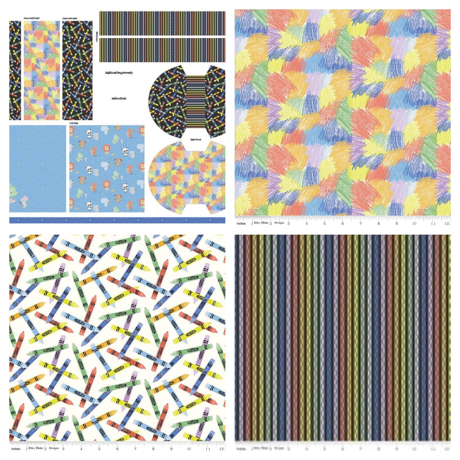 Fabric Selections from the New Box of Crayons collection