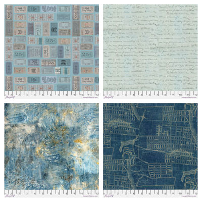 Fabric selections from the Palette Blue collection