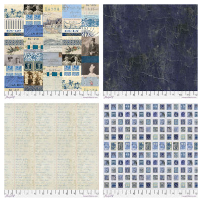 Fabric selections from the Palette Indigo collection