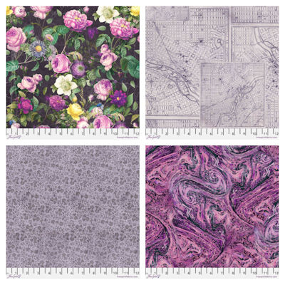 Fabric selections from the Palette Purple collection