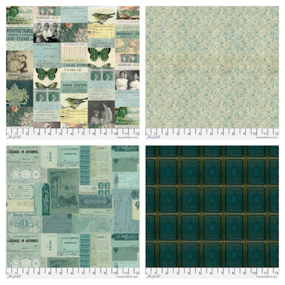 Fabric selections from the Palette Teal collection