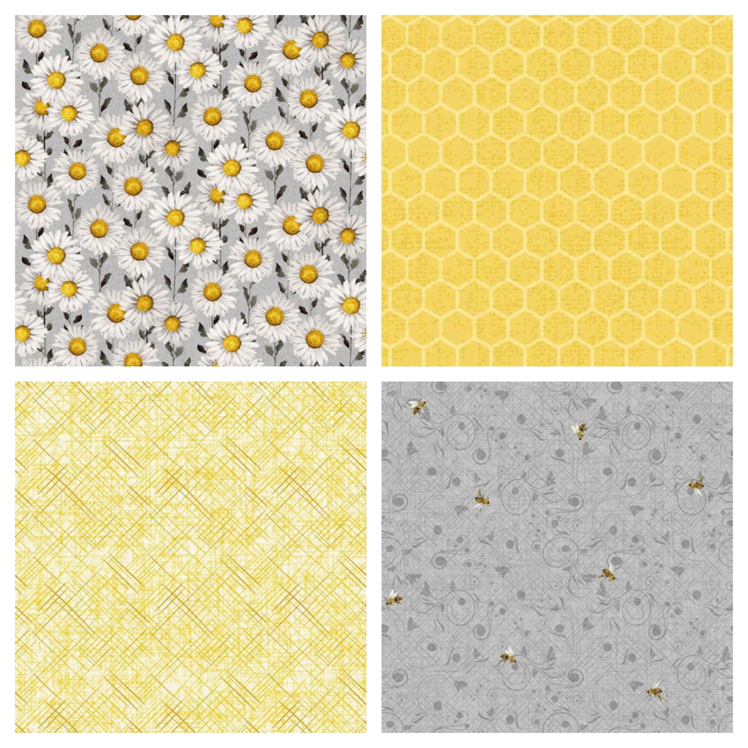 Fabric selections from the Sweet Bees collection